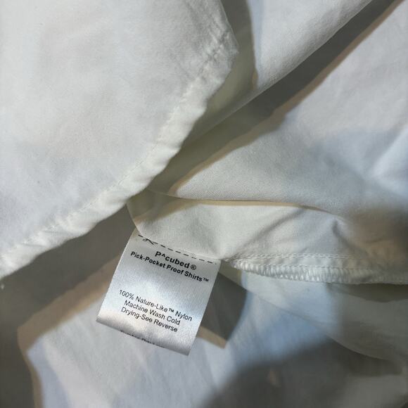 Clothing Arts Shirt Mens Medium White Cream P Cubed Button Up Travel - Picture 8 of 11